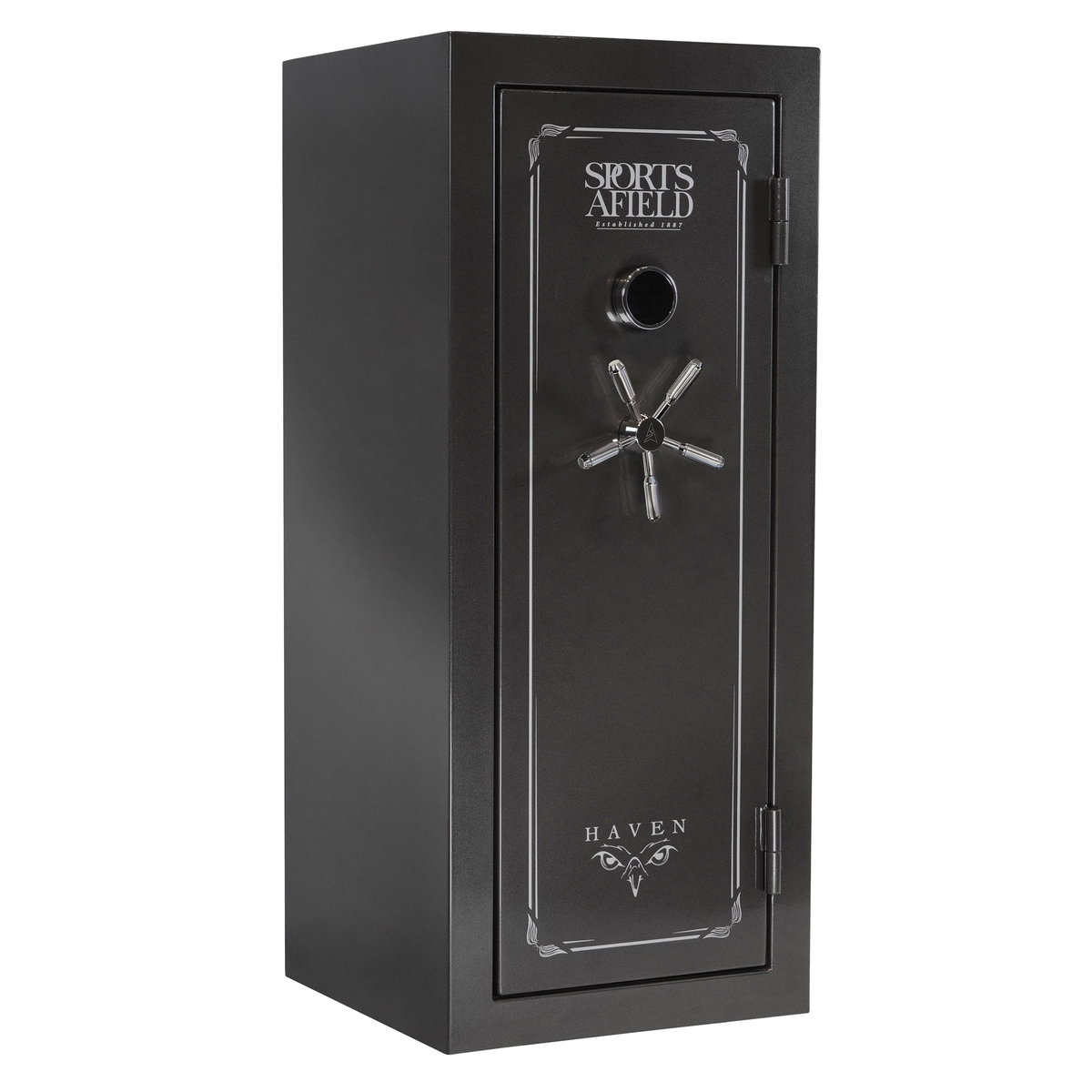 Sports Afield Haven 24" x 25" x 59" 24 Long Guns 4 Handguns Electronic Keypad/Entry Gun Safe, Gray - Sports Afield
