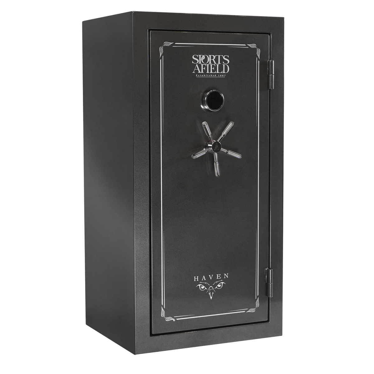 Sports Afield Haven 25" x 30" x 59" 36+ 6 Long Guns Electronic Keypad/Key Entry Gun Safe, Gray - Sports Afield