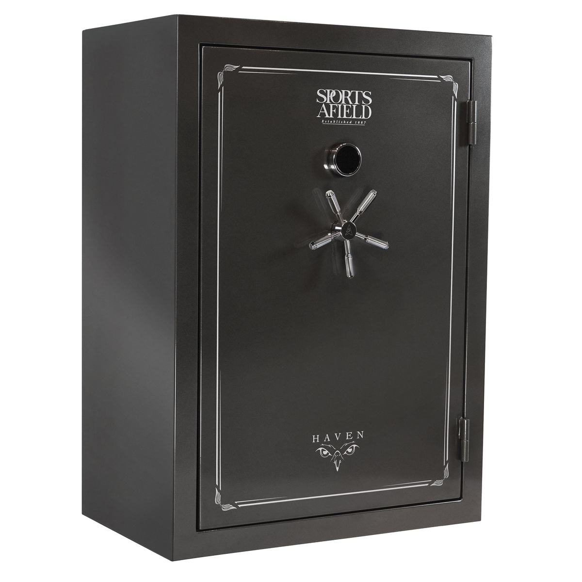 Sports Afield Haven 26" x 42" x 59" 48+ 8 Long Guns Electronic Keypad/Key Entry Gun Safe, Gray - Sports Afield