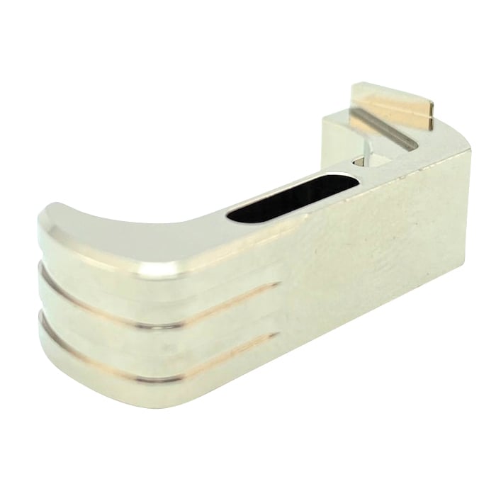 Cross Armory Glock 17/19/22/23 Gen 4 and 5 Aluminum Extended Magazine Catch, Silver - CRG5MCSV - Cross Armory