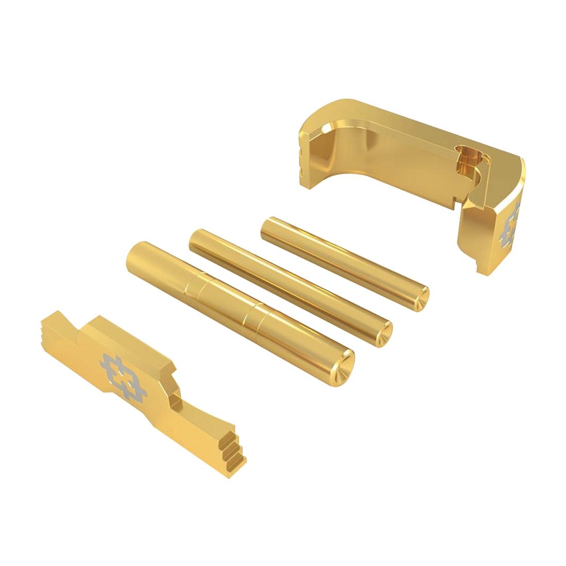 Cross Armory 3-Piece Upgrade Kit for Glock 17/19/26/34 Gen5 -Gold Anodized Excellence - CRG5OKGD - Cross Armory