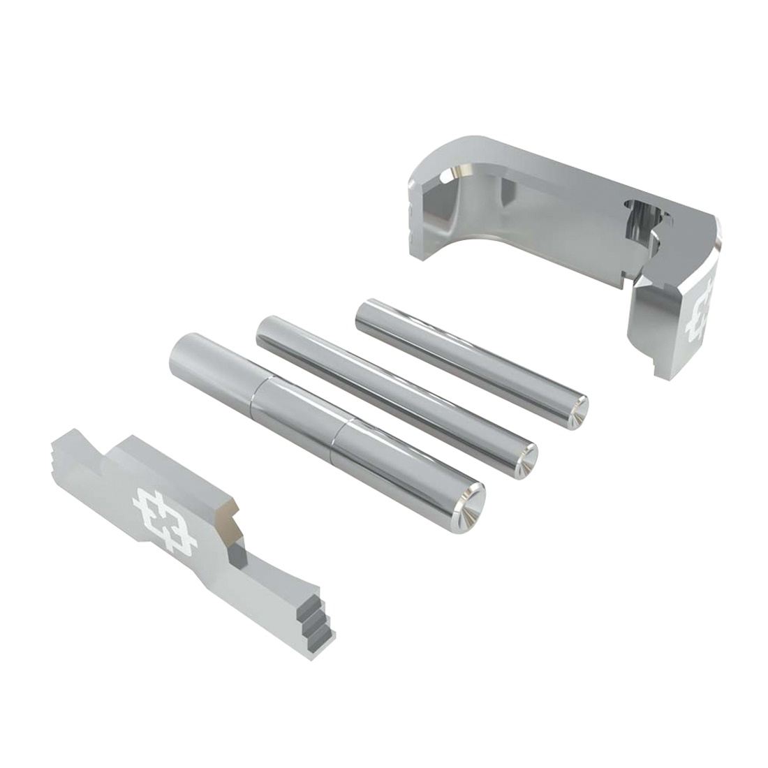 Cross Armory 3-Piece Upgrade Kit for Glock 17/19/26/34 Gen5 -Silver Anodized Precision - CRG5OKSV - Cross Armory
