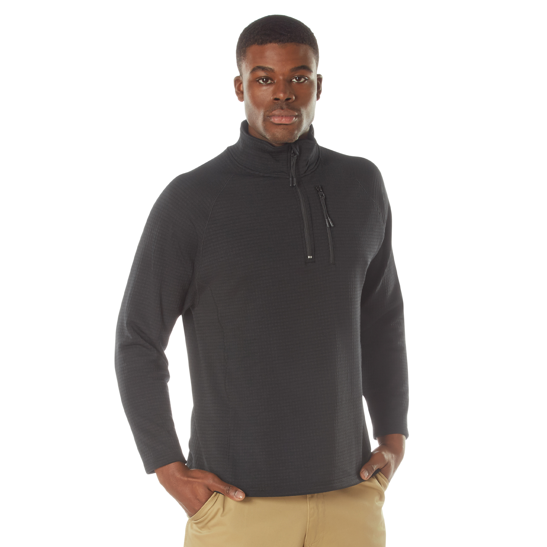 Rothco Rothco Grid Fleece Pullover - Black, 2X-Large