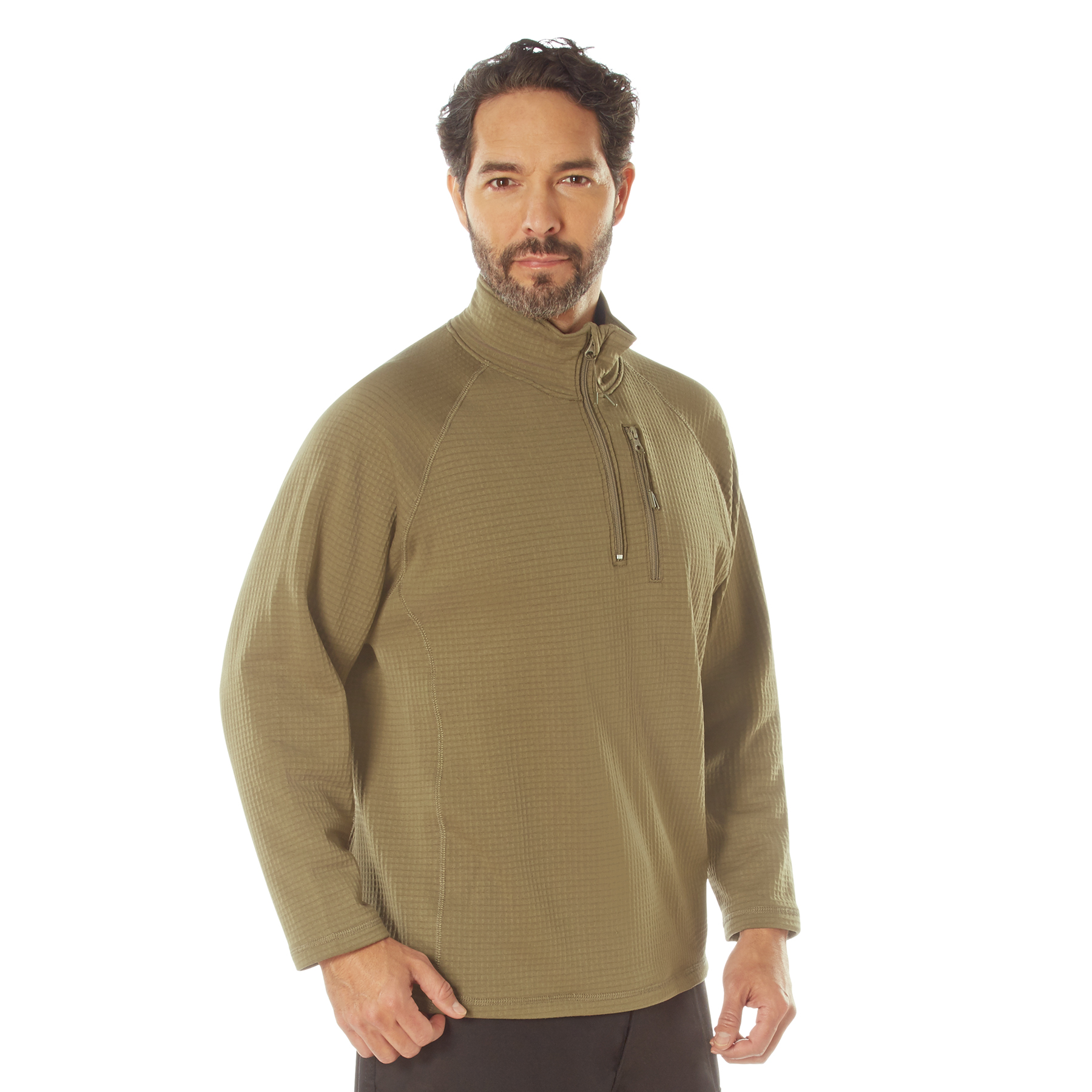 Rothco Rothco Grid Fleece Pullover - Coyote Brown, Medium