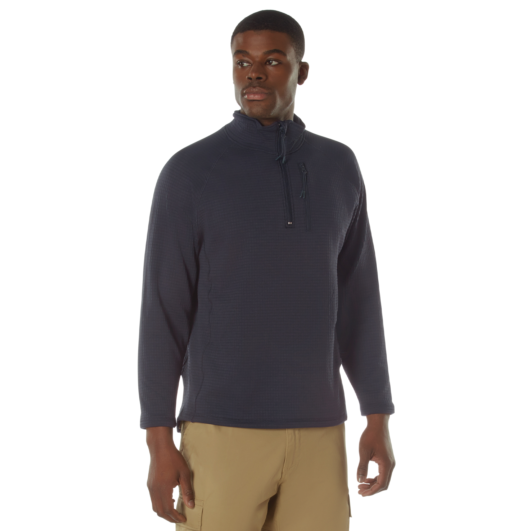 Rothco Rothco Grid Fleece Pullover - Midnight Navy Blue, Medium