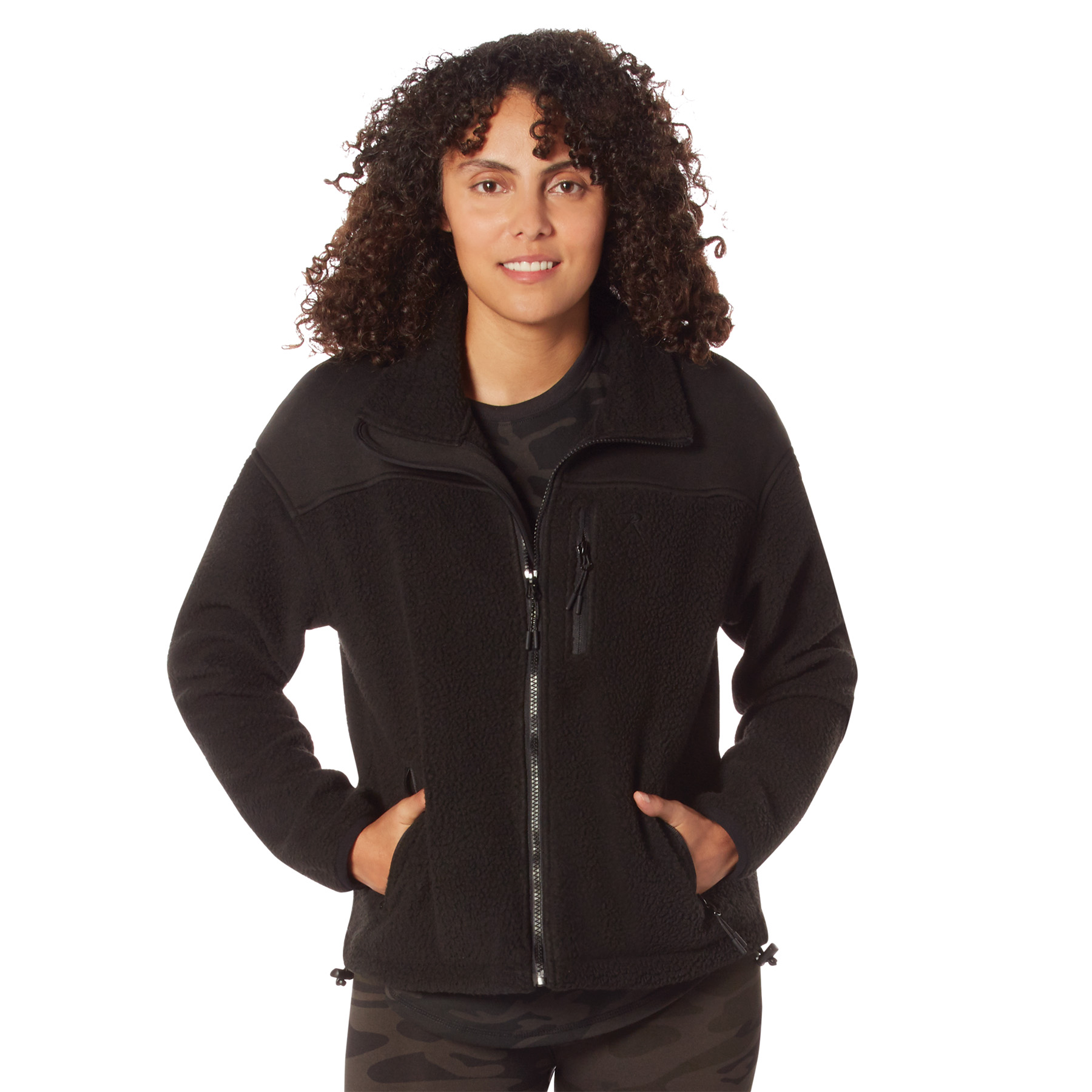 Rothco Rothco Womens Trailsman Sherpa Fleece Jacket - Black, 2X-Large