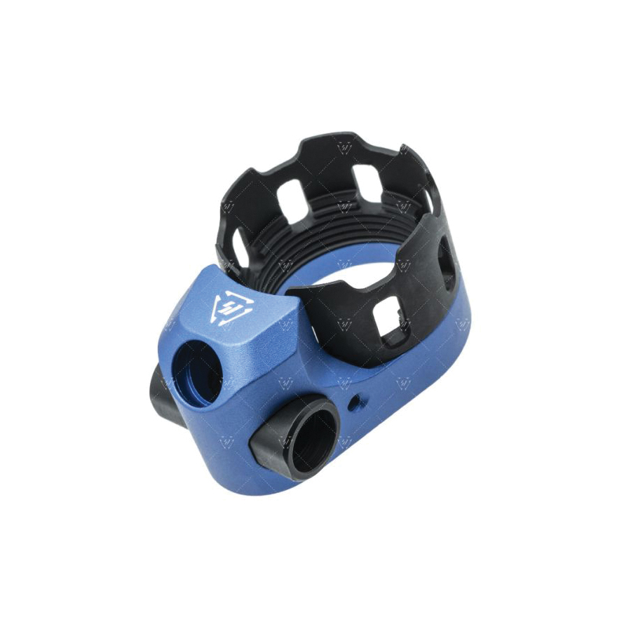 Strike Industries TRIBUS Version 2 Castle Nut and End Plate for Buffer Tubes - SI-AR-TRIBUS-BLU - Strike Industries