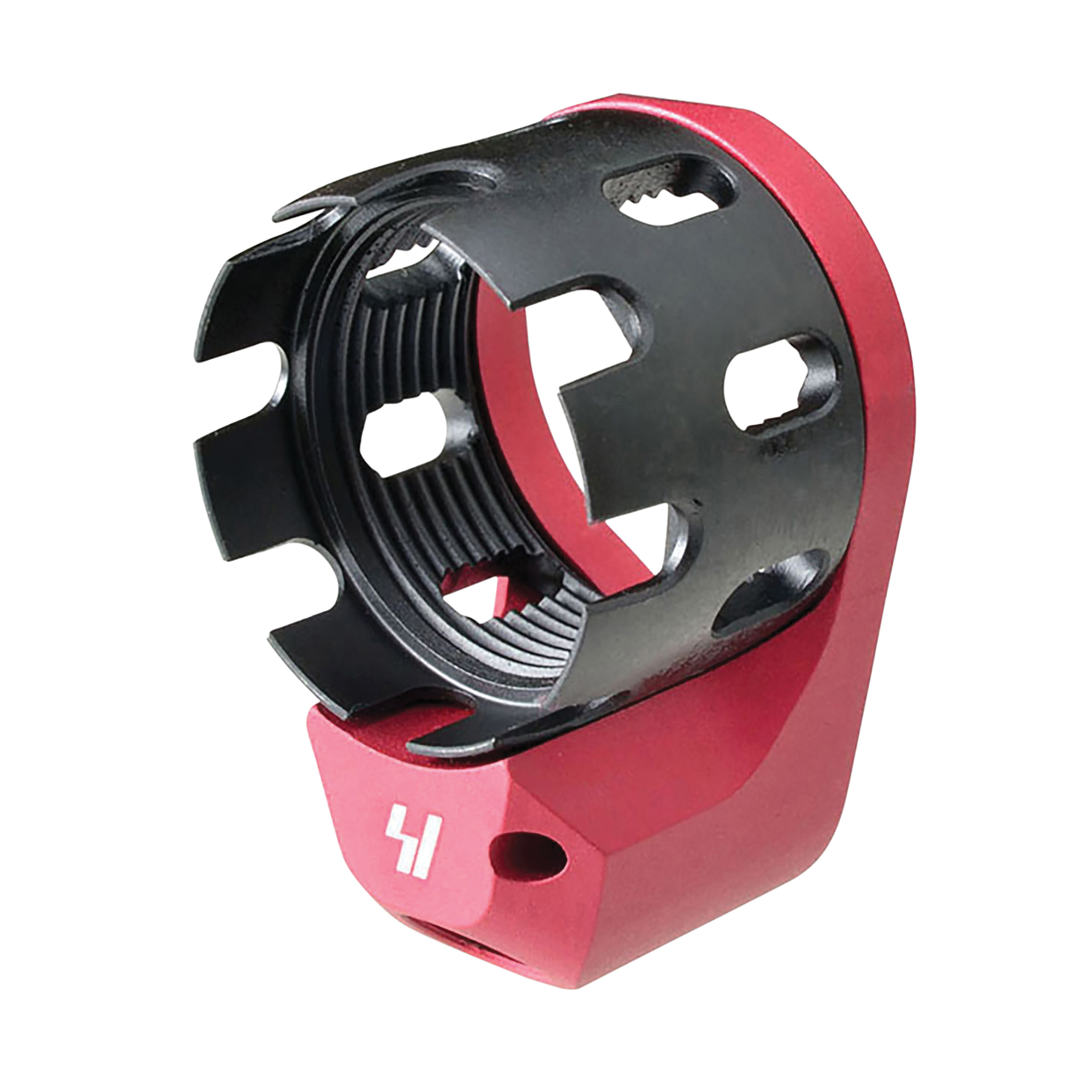Strike Industries TRIBUS Version 2 Castle Nut and End Plate for Buffer Tubes, Red - SI-AR-TRIBUS-RED - Strike Industries