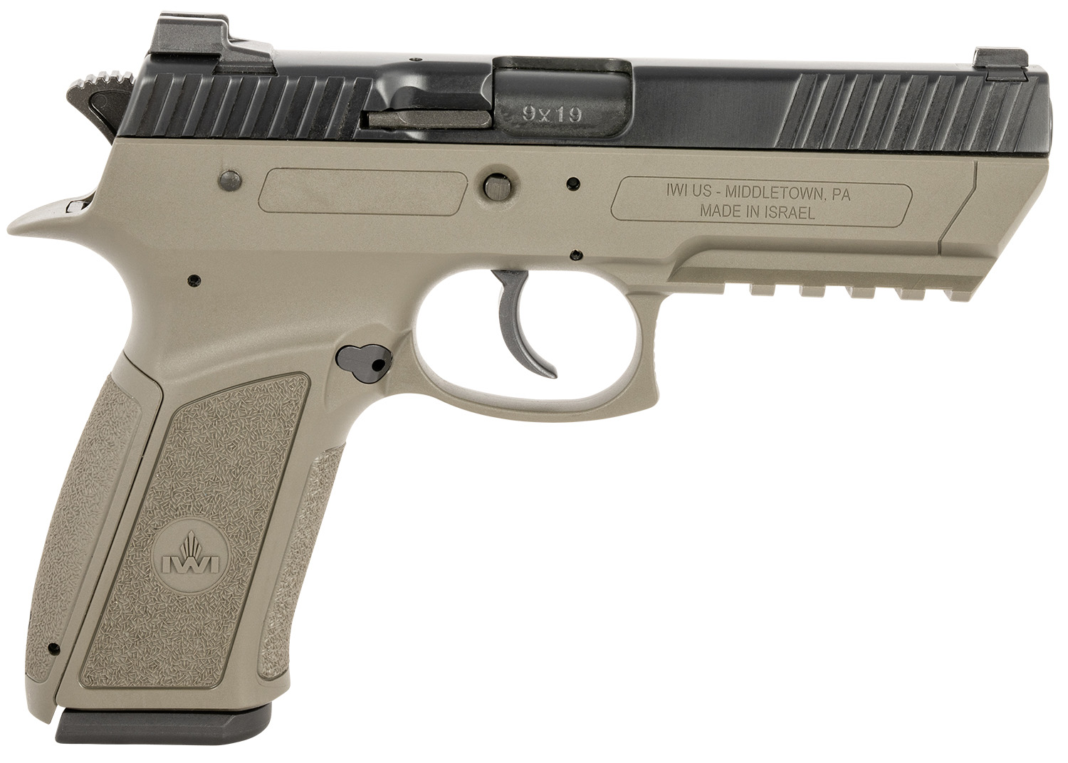 IWI Jericho 941 9mm Pistol, 4.4" Barrel, Adjustable Sights, OD Green - J941PL9ODII - Iwi