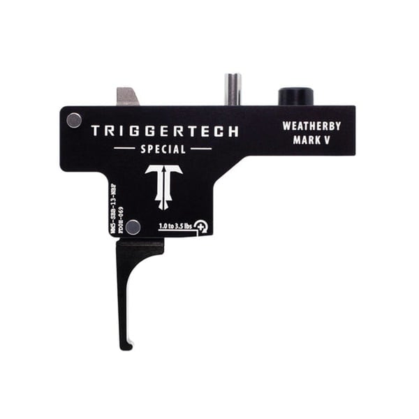 Triggertech Special (1-3.5 lb) Flat Lever Trigger for Weatherby Mark V, Clean Black - WM5SBB13NBF - Trigger Tech