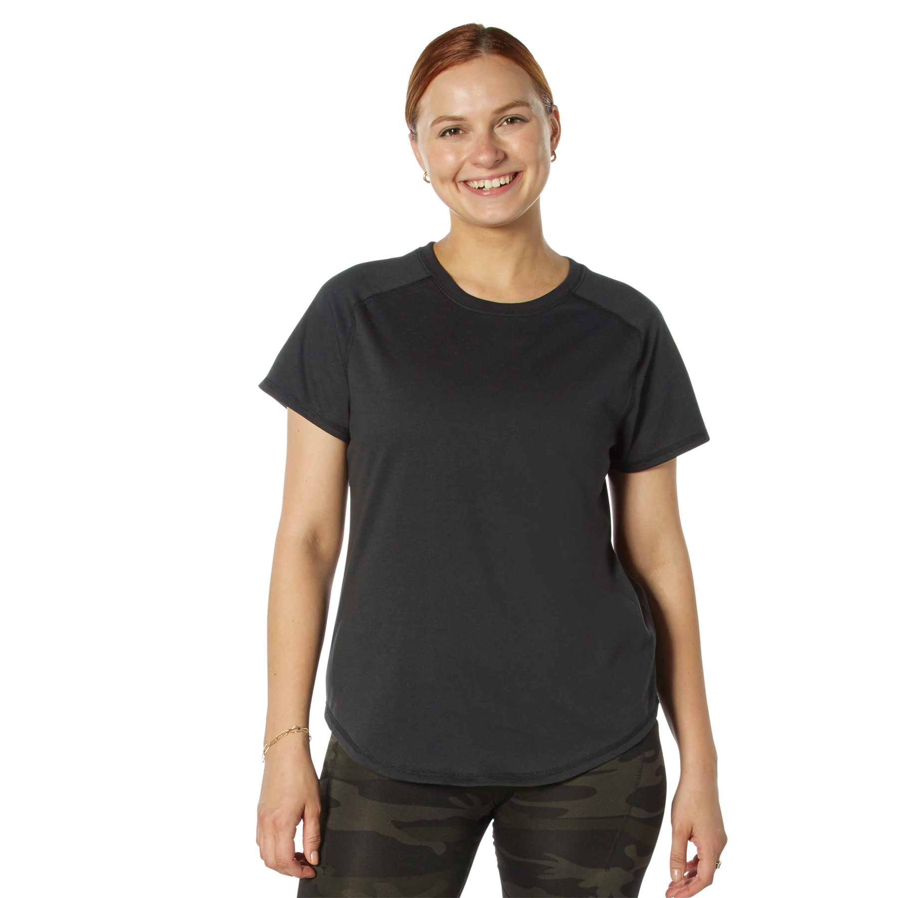 Rothco Rothco Womens Essential Raglan Sleeve T-Shirt - Black, Medium