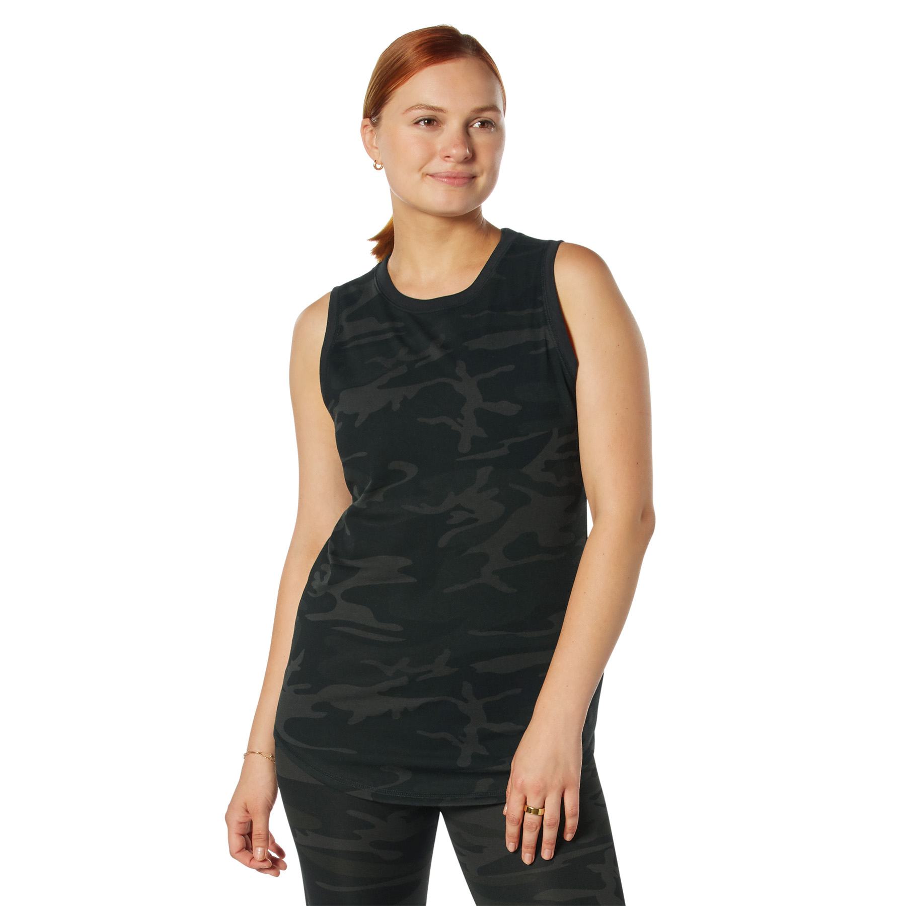 Rothco Rothco Womens Essential Tank Top - Midnight Black Camo, Medium