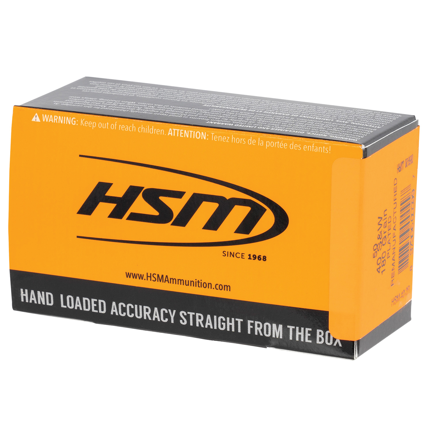 HSM Ammunition .40 S&W 180 gr  RN Flat Point - 50rds - 402R - Hsm Ammunition