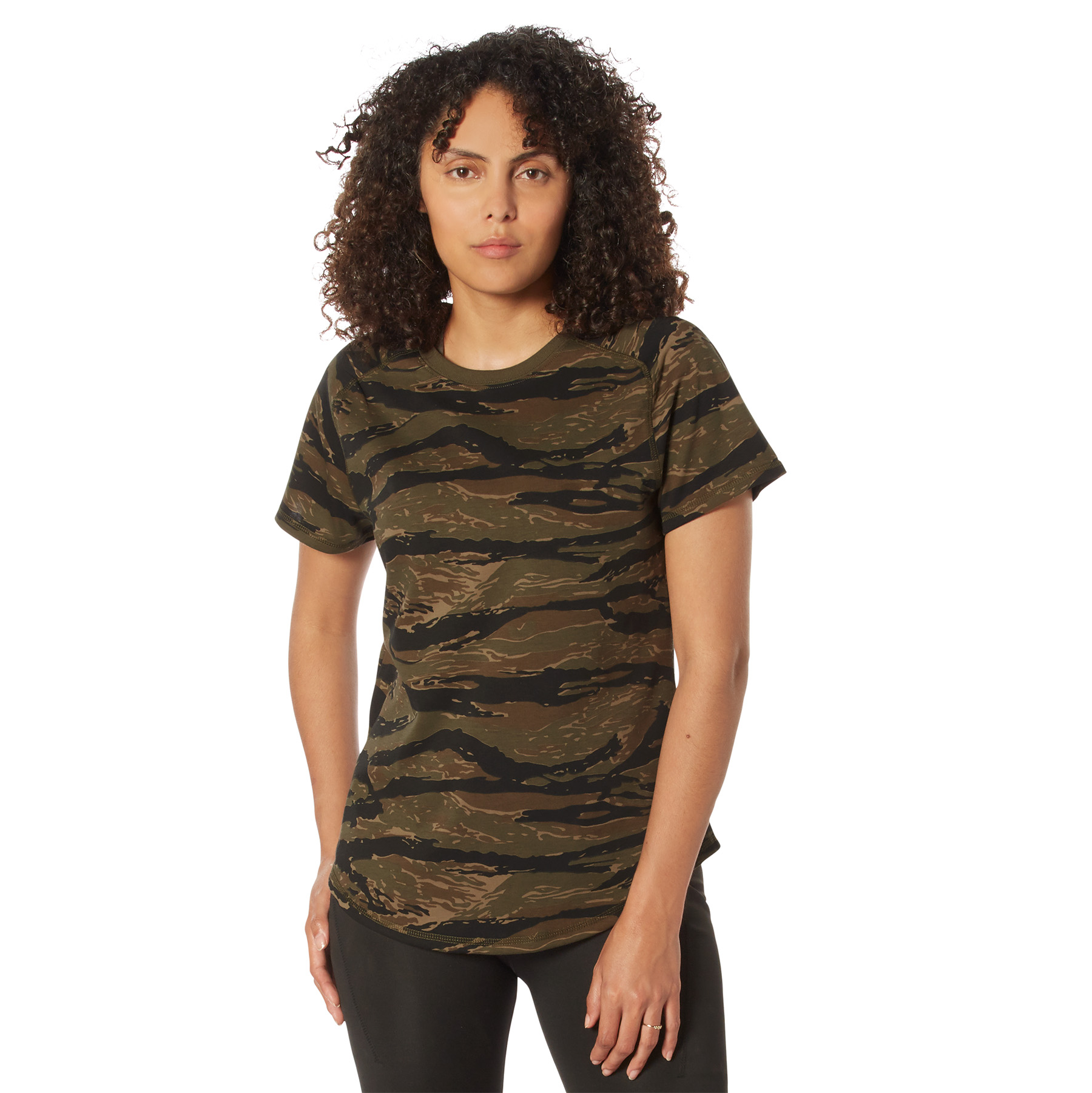Rothco Rothco Womens Essential Moisture Wicking Raglan Sleeve T-Shirt - Tiger Stripe Camo, Medium
