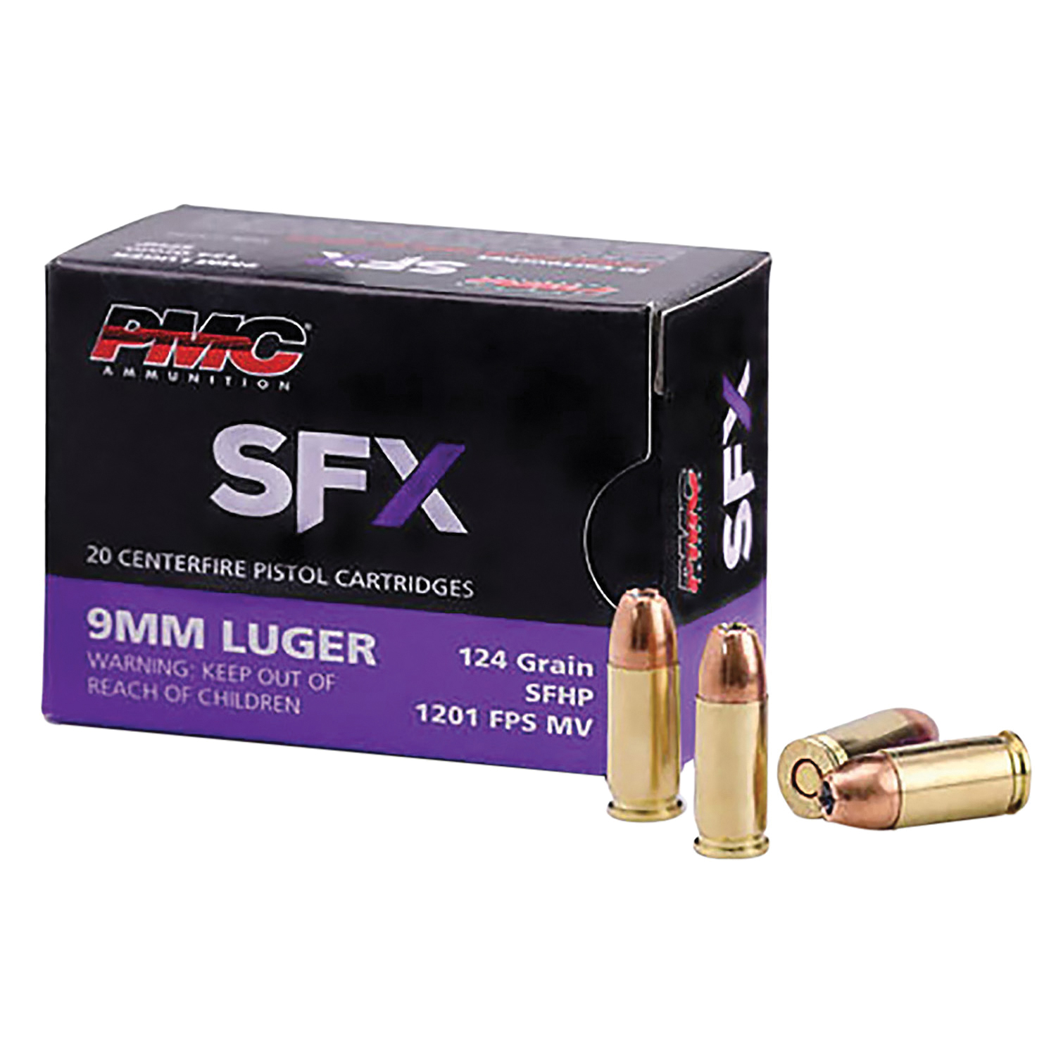 PMC SFX 9mm 124 gr Ammo StarFire HP - 20rds - 9SFX - Pmc