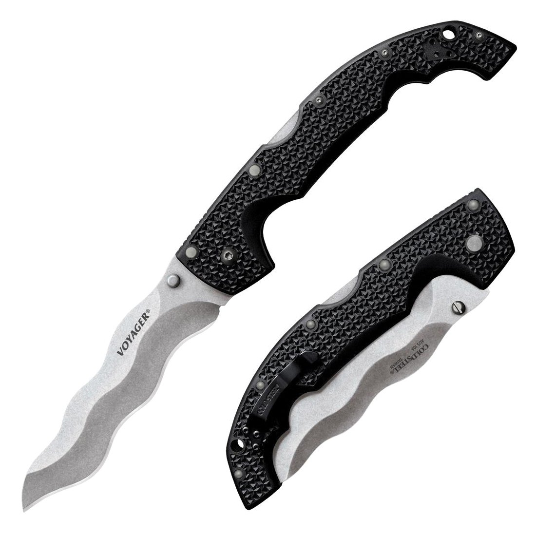 Bold and Tactical Cold Steel Voyager Large Kris Folder Knife in Black - CS-29AXW - Cold Steel
