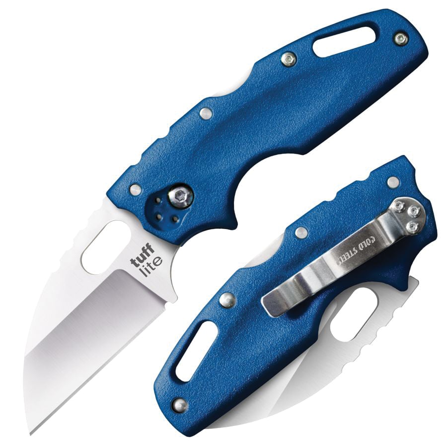 Cold Steel Tuff Lite Folder Plane Edge Knife Sheepsfoot, Blue - CS-20LTB - Cold Steel