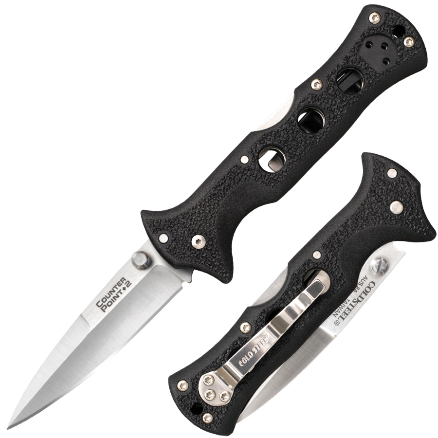 Cold Steel II Folding Knife Spear Point, Black - CS-10AC - Cold Steel