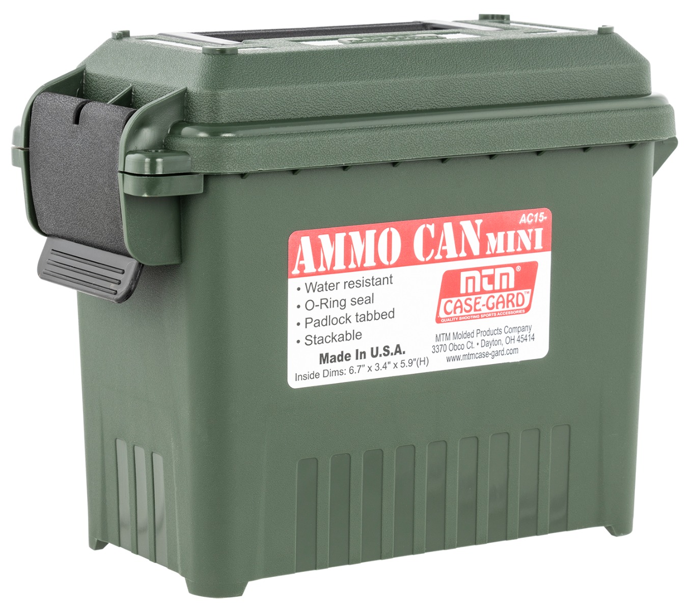 MTM Case Gard Polypropylene Portable Ammo Can, Forest Green - AC11 - Mtm Case Gard