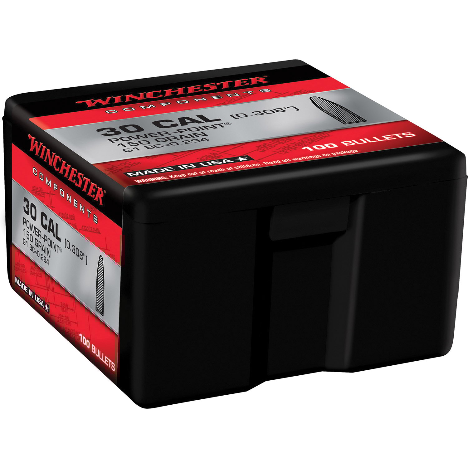 Winchester Ammunition .30-30 Winchester 150 gr Reloading Bullets  PP 100rds - WB30FN150X - Winchester