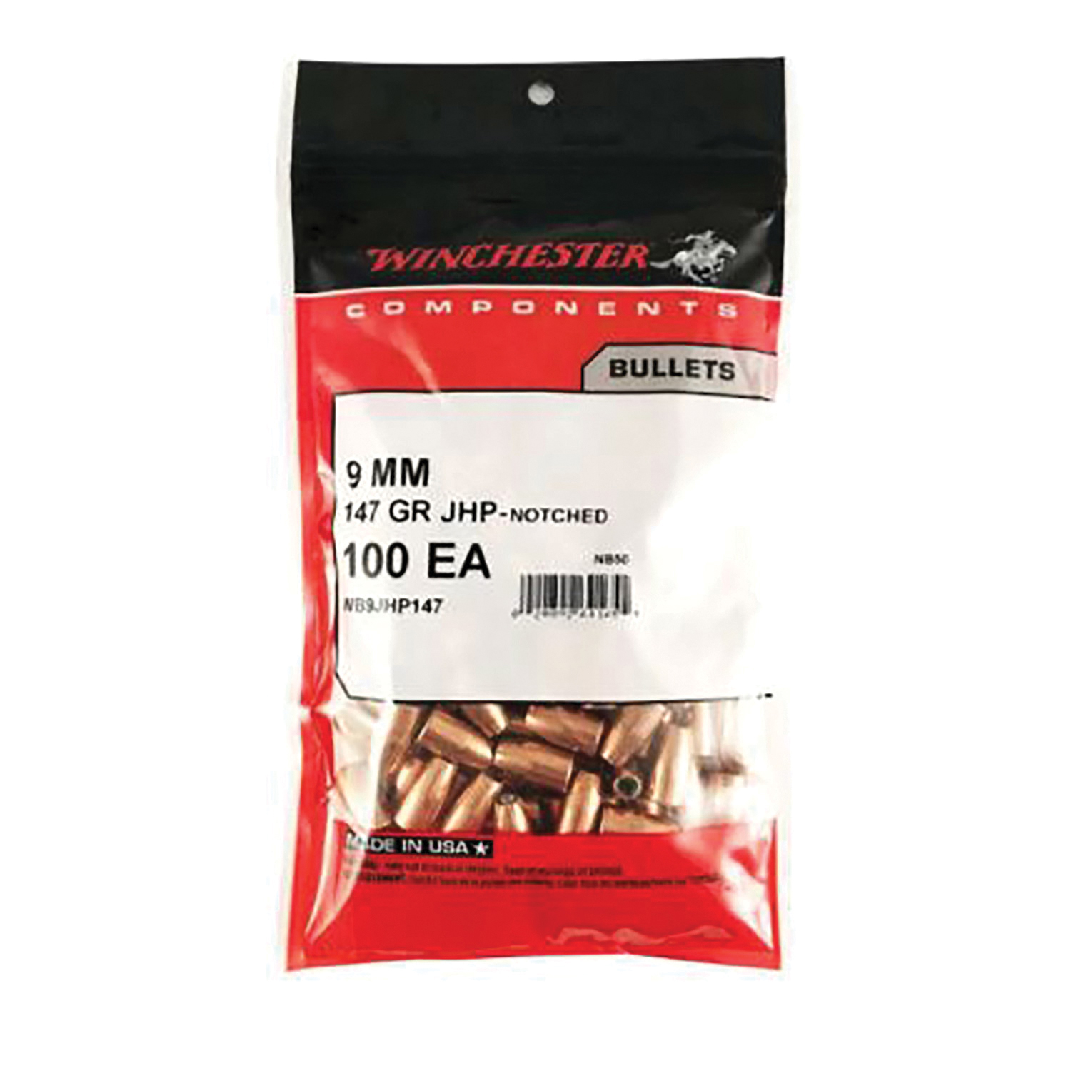 Winchester Ammunition 9mm 147 gr Reloading Bullets  HP 500rds - WB9JHP147D - Winchester