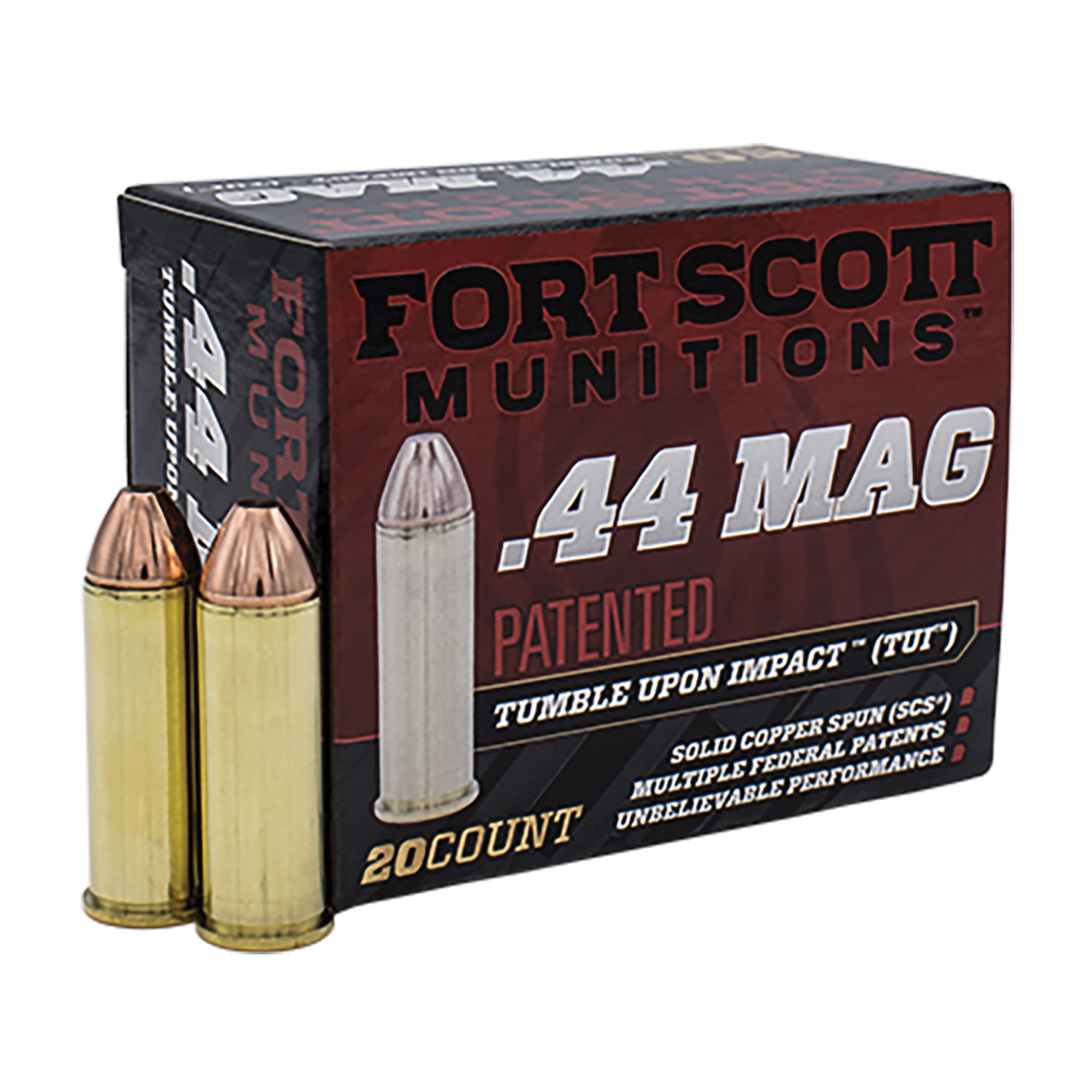 Fort Scott Self Defense Tumble Upon Impact .44 Magnum 200 gr Ammo SCS - 20rds - 44MAG200SCV - Fort Scott Munitions