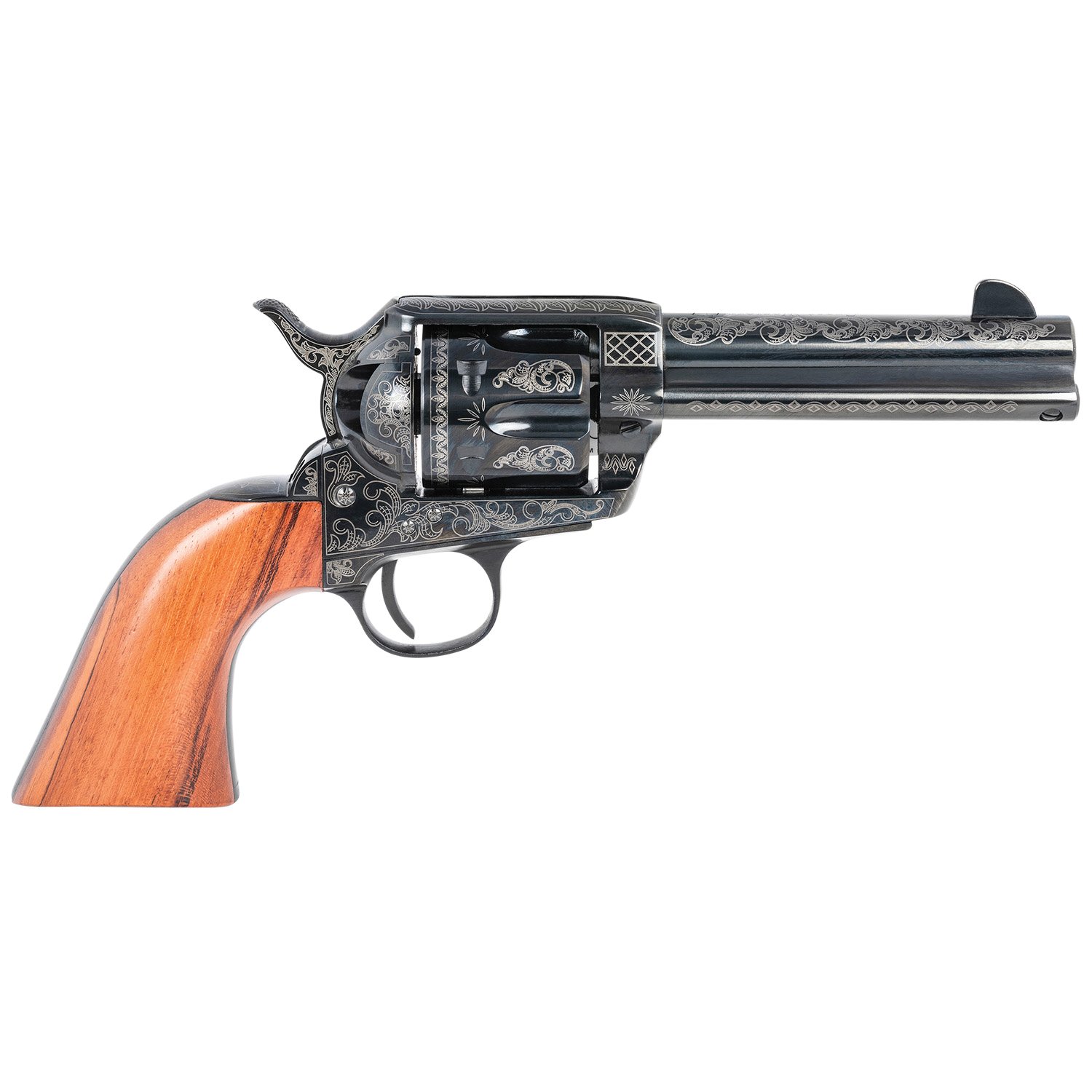 Pietta 1873 GW II .45 Long Colt Revolver 4.75" 6rds, Blue Engraved - HF45LLE434NMBW - Pietta