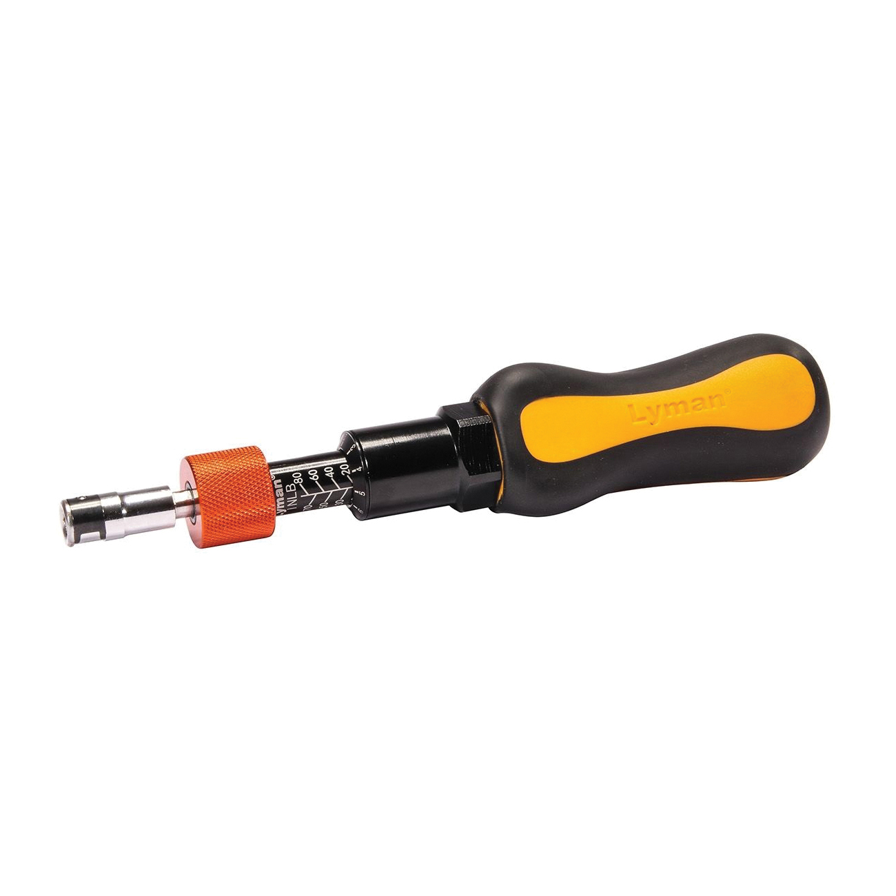 Lyman Rubber/Steel Torque Wrench - Torque Wrench for Precise Firearm Work in Black/Orange - 7031300 - Lyman
