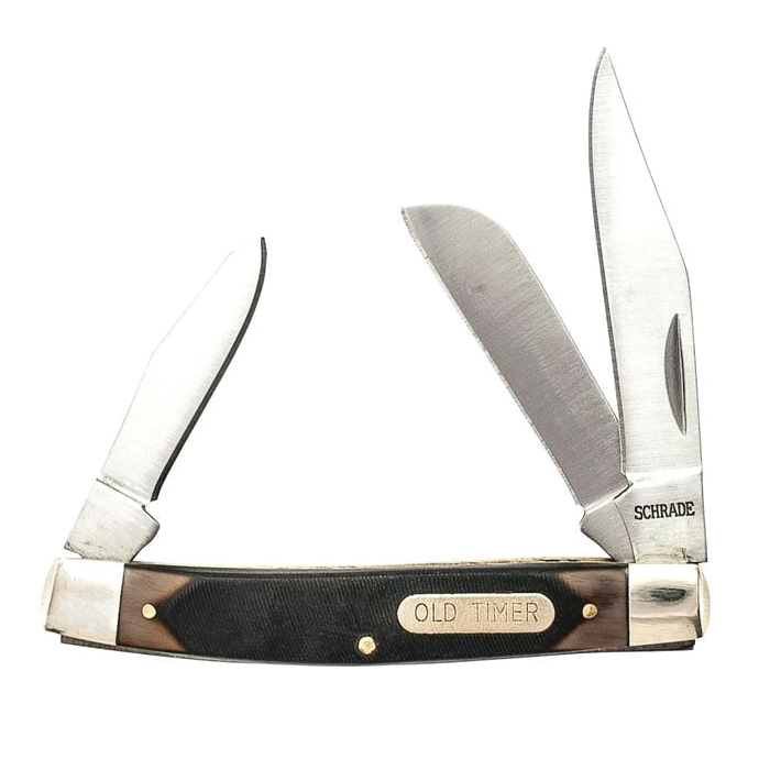 Old Timer 34OT Folding Knife Clip Point/Sheepsfoot/Pen, Black - 1149100