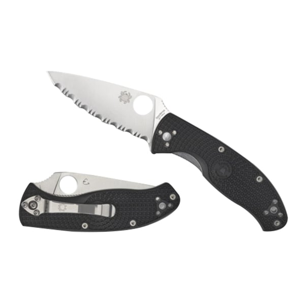 Spyderco Tenacious Lightweight Black Drop Point Blade EDC - C122SBK - Spyderco