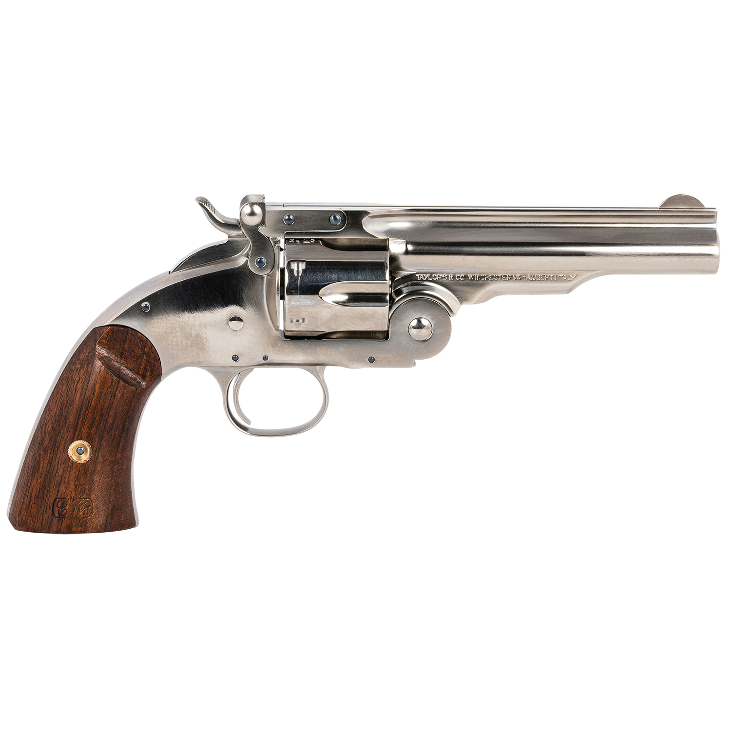 Taylors & Company Schofield Top Break .45 Long Colt Revolver 5" 6rds, Nickel-Plated - 550670 - Taylors And Company