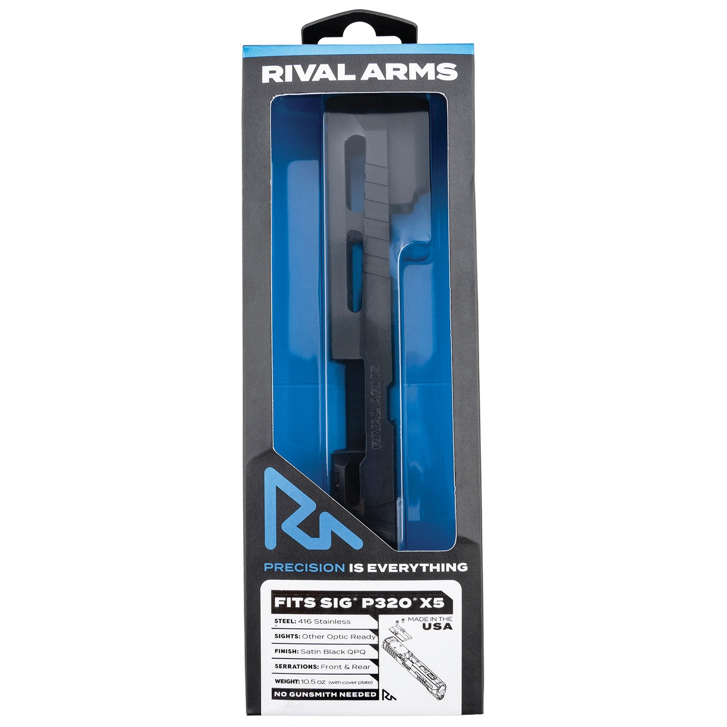 Rival Arms Faction Series Slide for Sig P320X Five - Black - RA-RA10P502A - Rival Arms