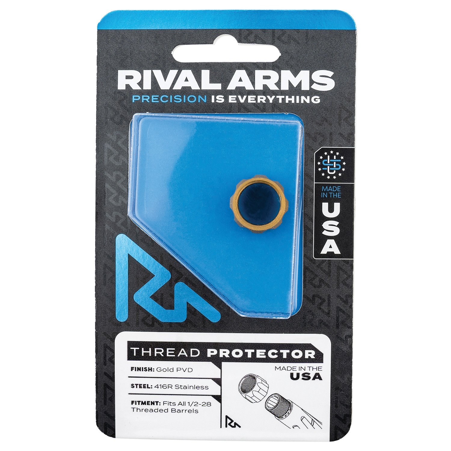 Rival Arms Barrel Thread Protector 1/2"-28 tpi, Gold PVD - RA-RA300001E - Rival Arms