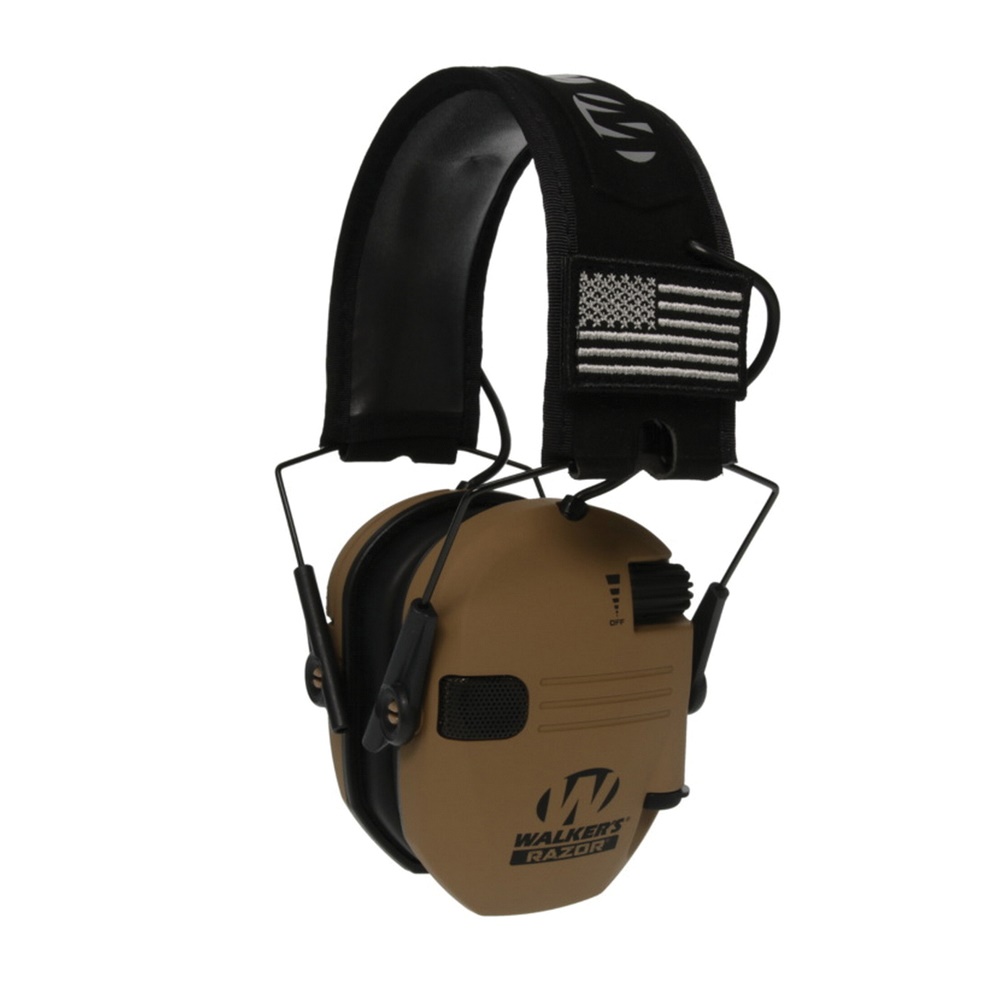 Walker Razor Patriot Polymer Earmuff Adult/23 dB, Battle Brown/Black - GWP-RSEMPAT-BB - Walkers Game Ear