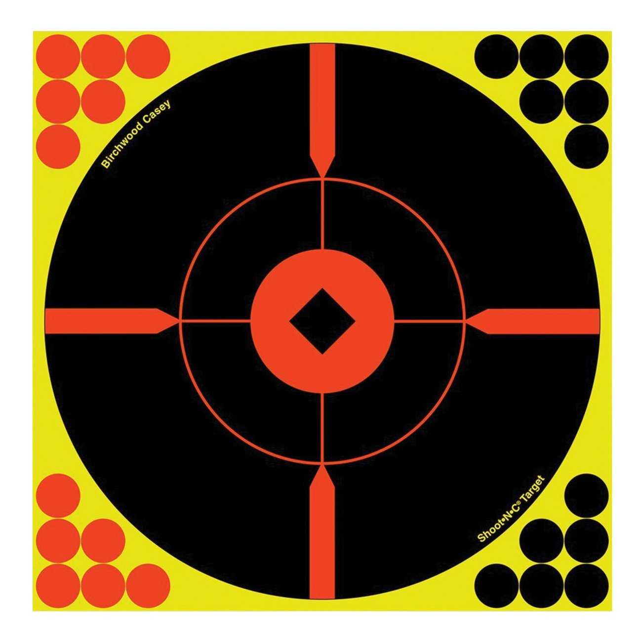 Birchwood Casey Reactive Bullseye Targets - 100-Pack in Bold Black/Yellow Design - 34016 - Birchwood Casey