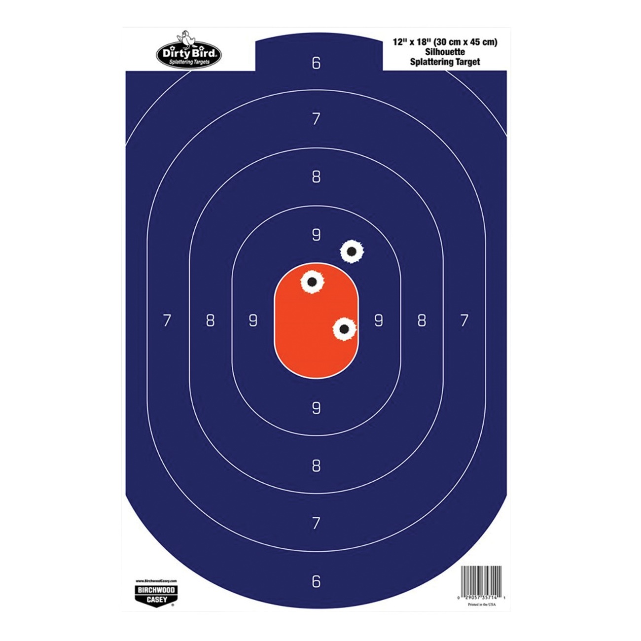 Birchwood Casey Dirty Bird Silhouette Targets - Blue/Orange (100-Pack) - 35714