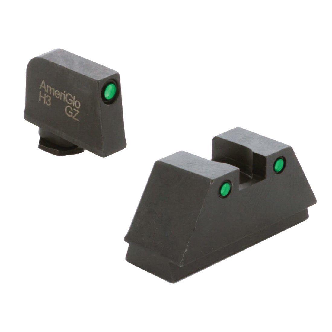 AmeriGlo Sight Set Front/Rear, Green/Black/Green - GL-813 - Ameriglo