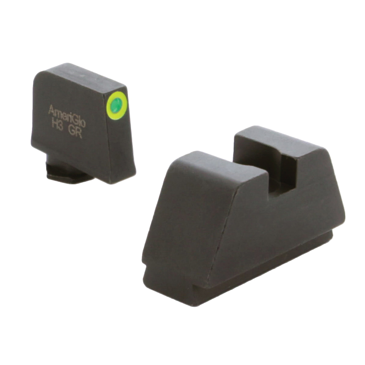 AmeriGlo Sight Set Front/Rear, Green/LumiGreen /Flat Black - GL-681 - Ameriglo