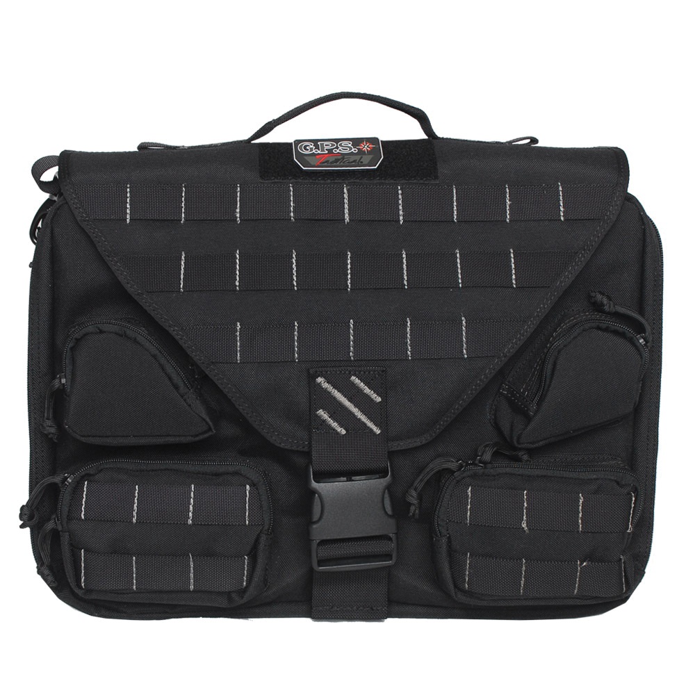 GPS Bag Tactical 1000D Polyester Briefcase - Fold Over Design in Black - T1350BCB - Gps