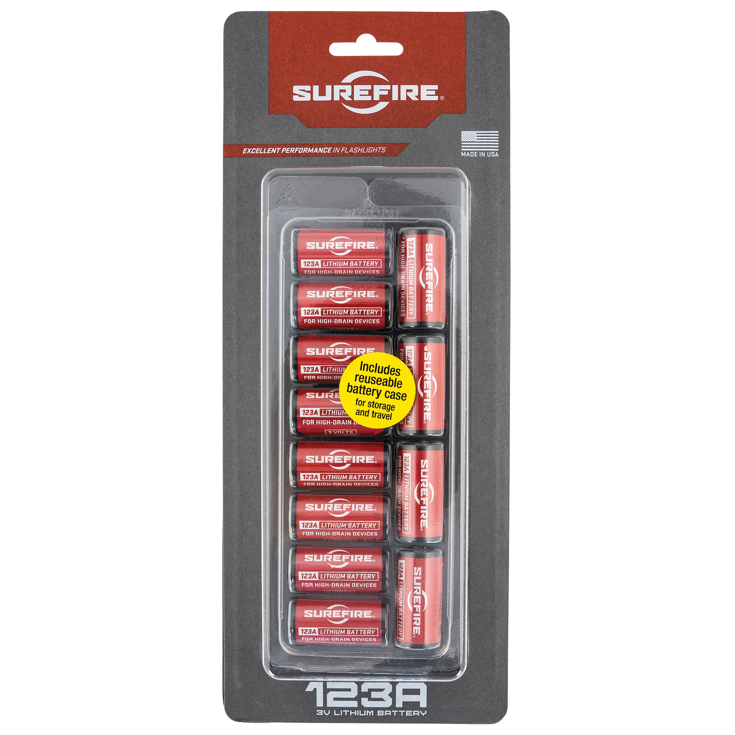 Surefire CR123A Battery Pack - 3 V Power Source with 1550 mAh Capacity - SF12ABBCS - Surefire