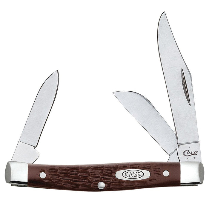 Case Stockman Medium Folding Knife Clip Point/Sheepsfoot/Pen, Brown - 00106 - Case