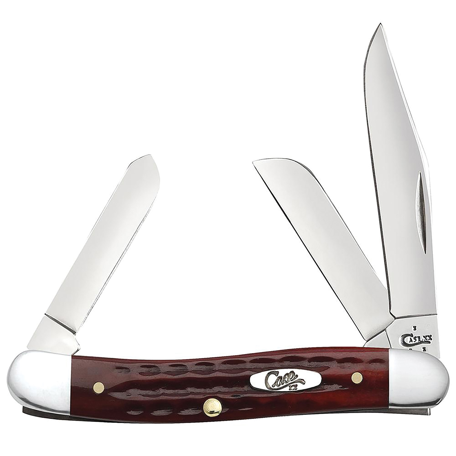 Case Stockman Medium Folding Knife Clip Point/Sheepfoot/Spey, Old Red - 00786 - Case