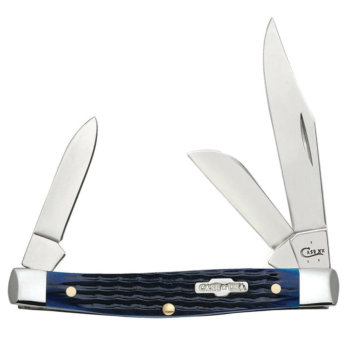 Case Stockman Medium Folding Knife Clip Point/Sheepsfoot/Pen, Blue - 02806 - Case