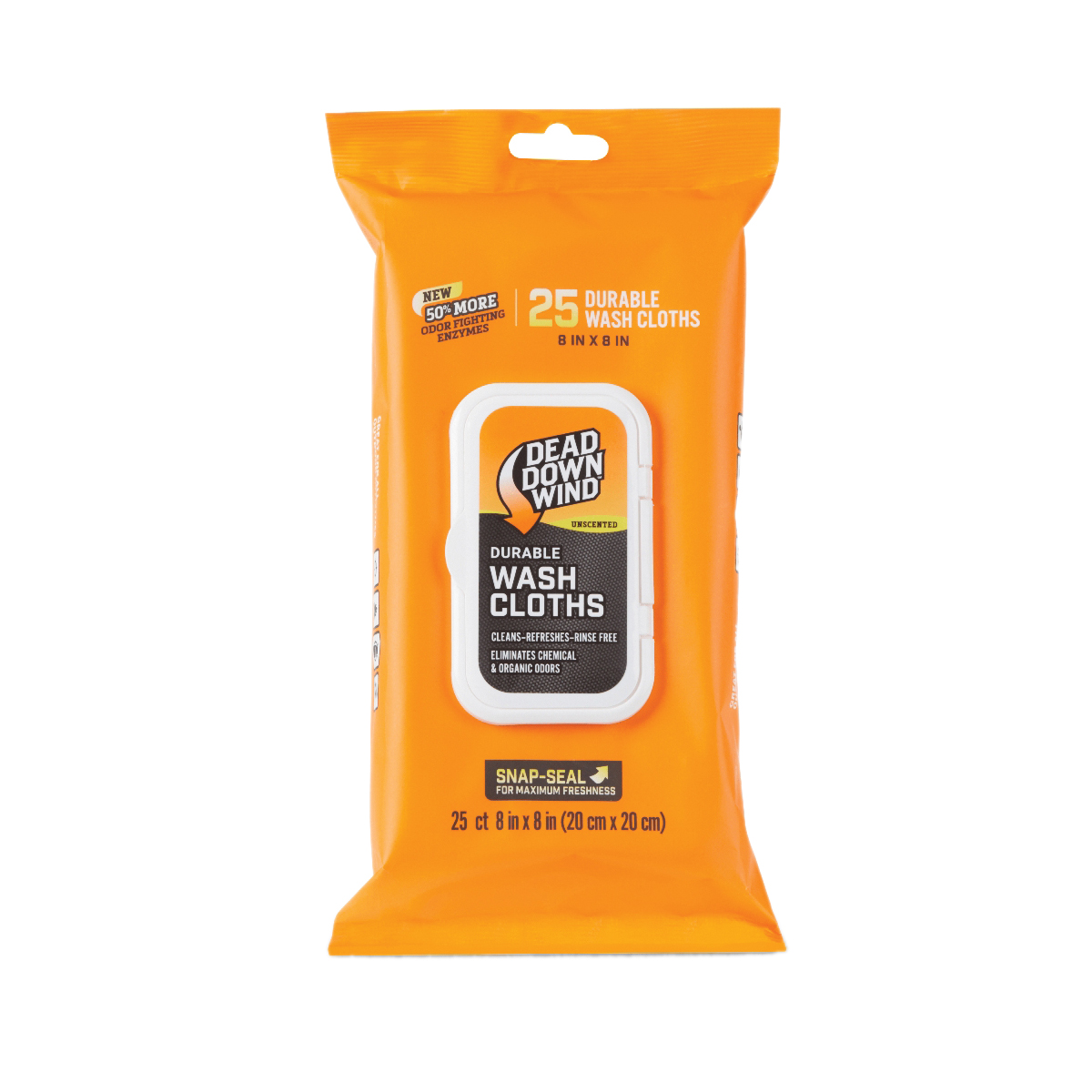Dead Down Wind 8" x 8" Unscented Field Wash Cloths Value Pack, Pack of 25 - Dead Down Wind