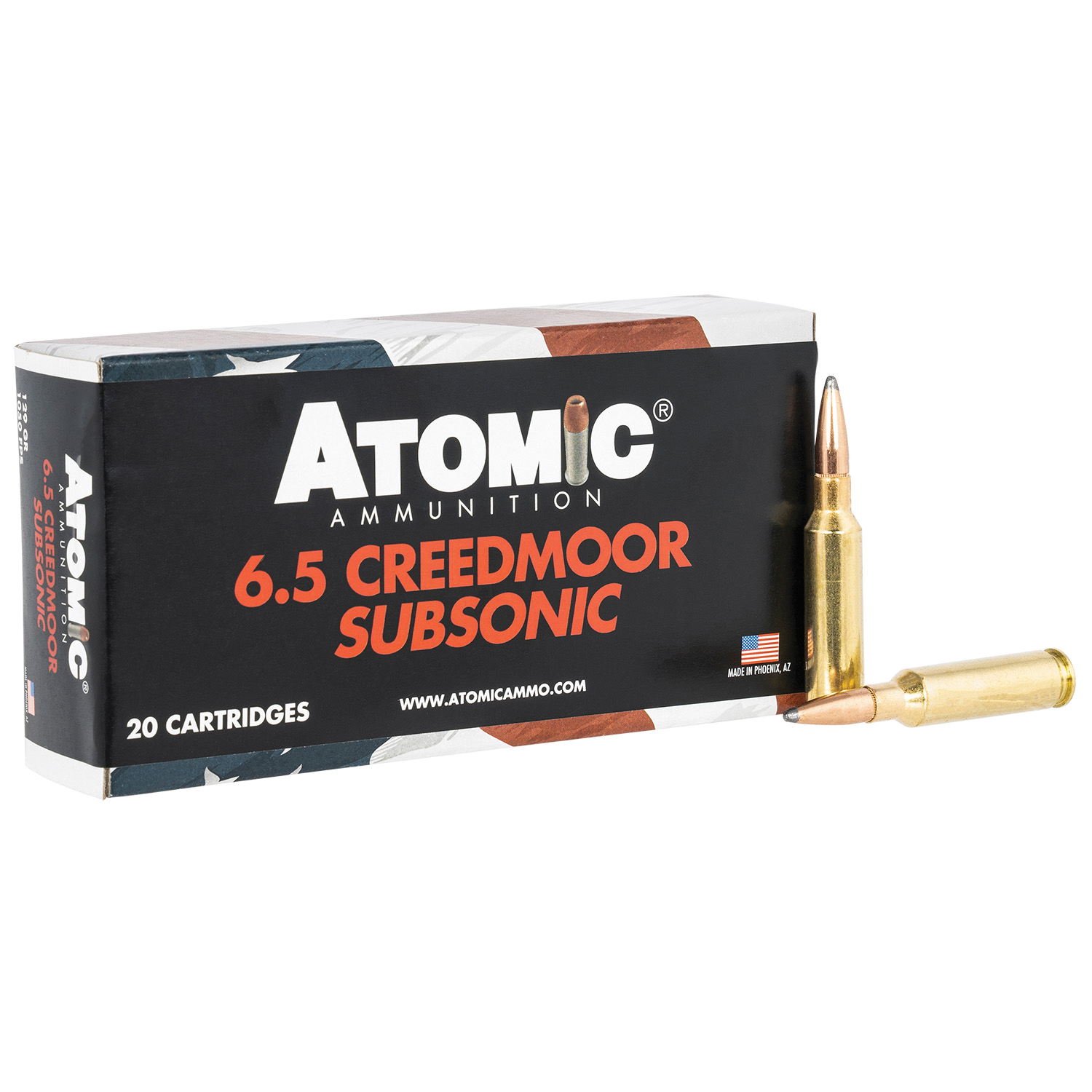 Atomic Ammunition Subsonic 6.5 Creedmoor 129 gr  JHP - 20rds - 00482 - Atomic