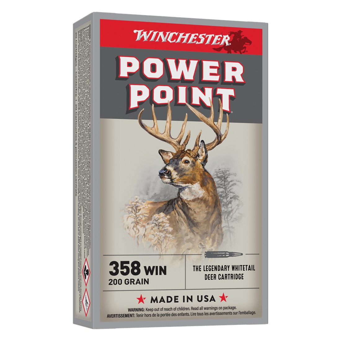 Winchester Power-Point .358 Winchester 200 gr Ammo PP - 20rds - X3582 - Winchester