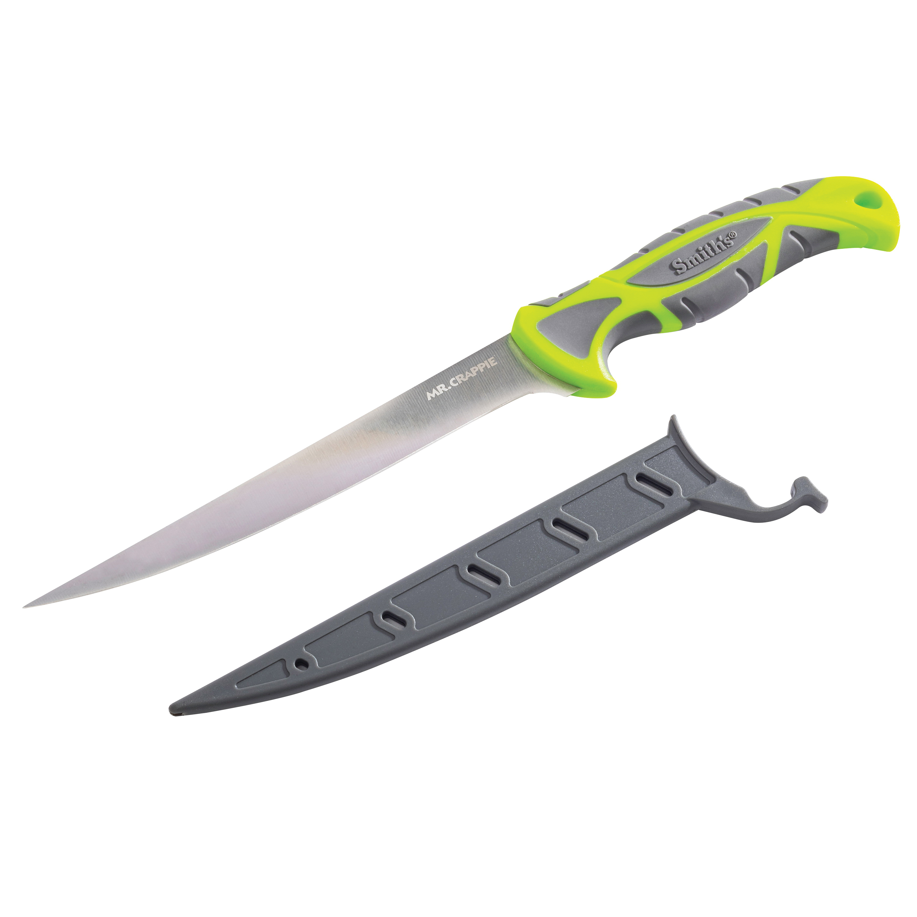 Smiths Products Mr. Crappie, Slab Sticker Fillet Fixed Knife, Gray/Green - 51209 - Smith's
