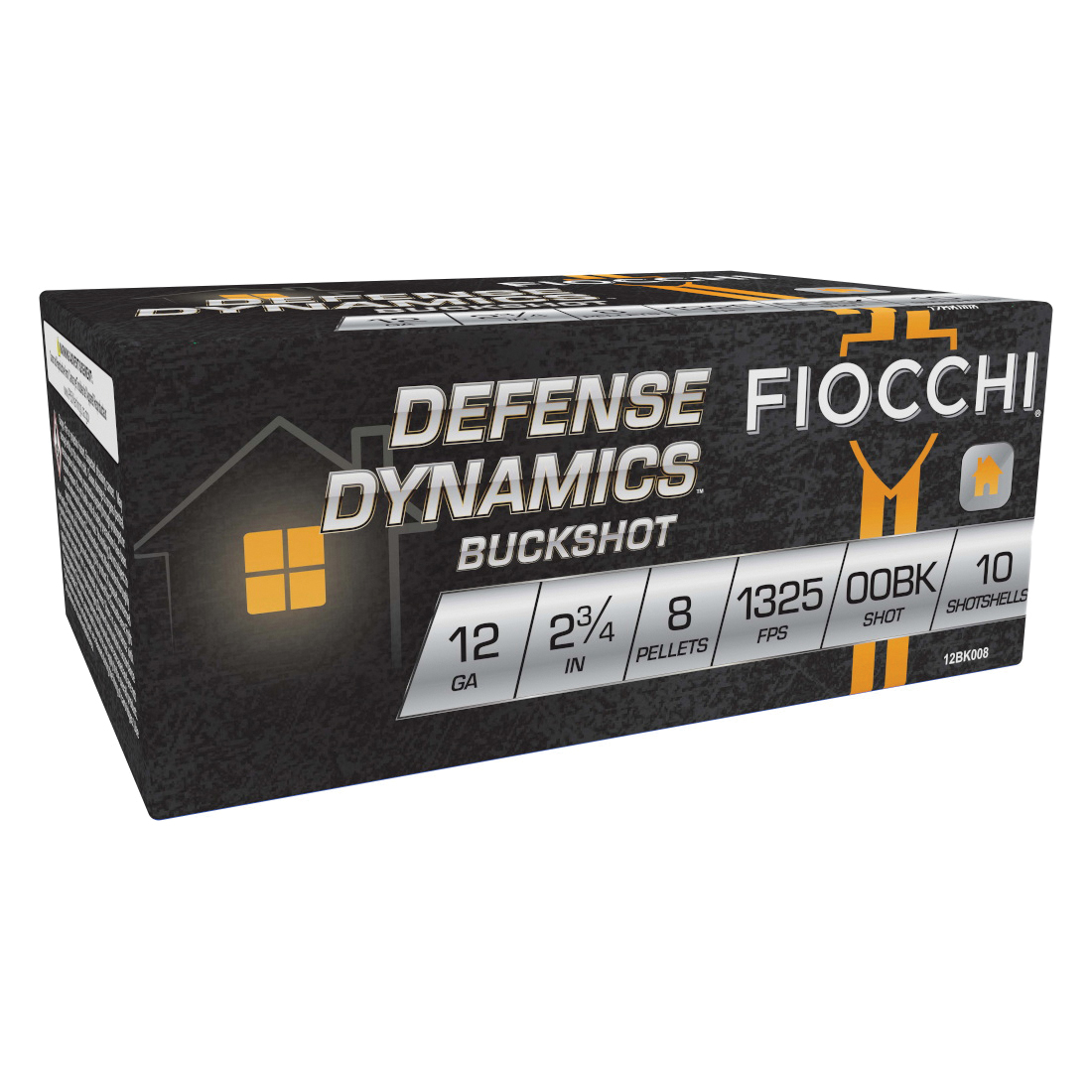 Fiocchi Defense Dynamics 12 Gauge 2.75" 00 Buck 8 Pellets - 10rds - 12BK008 - Fiocchi