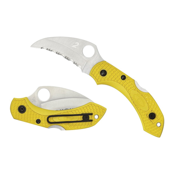 Spyderco Dragonfly 2 Salt Yellow Hawkbill for Maritime Adventures - C28SYL2HB