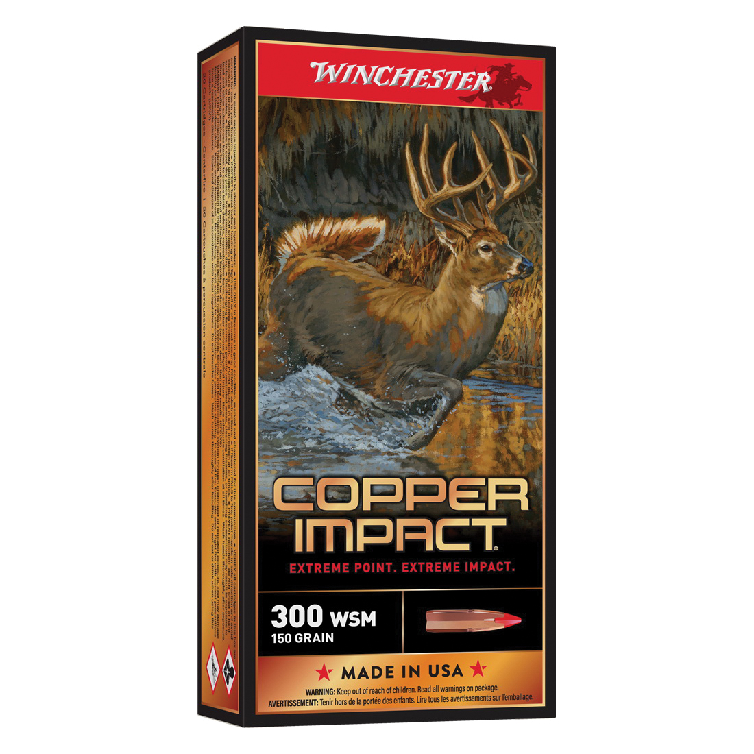 Winchester Copper Impact .300 WSM 150 gr Ammo Extreme Point Lead-Free - 20rds - X300SCLF - Winchester